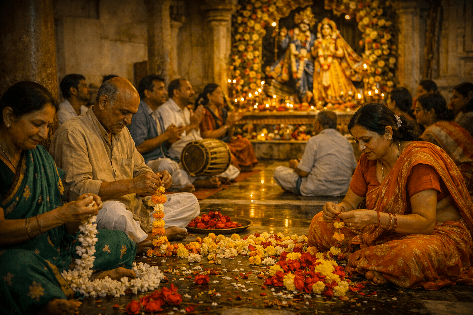 Devotees gathered for Radha Ashtami celebration