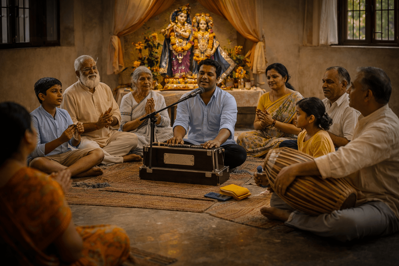 Seva team planning devotional outreach activities